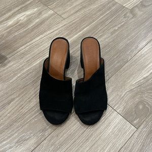 Aldo Black  Heeled Suede Mule